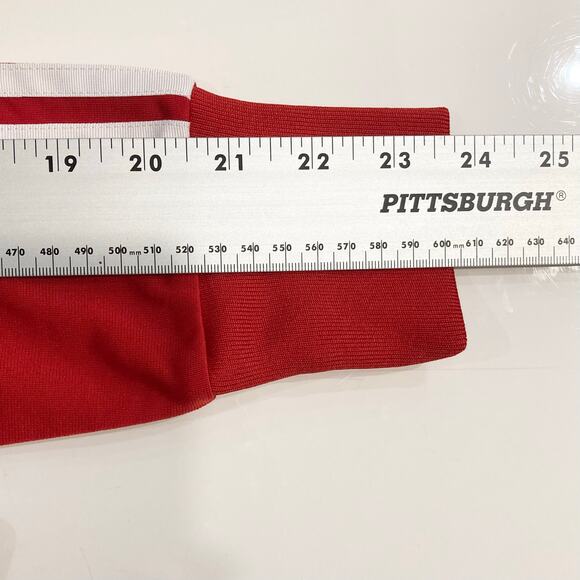 NWT ADIDAS Track Jacket UK 8/US 4 Red Firebird White 3-Stripe Logo Zip Cotton - Picture 11 of 11